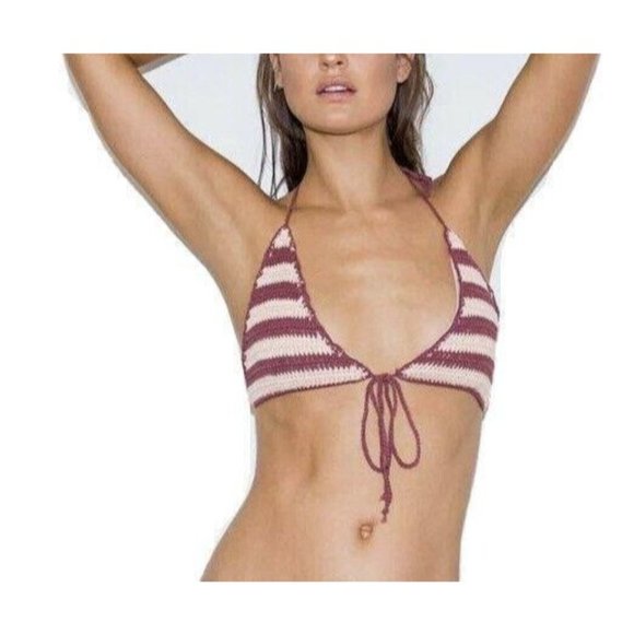 Women Small SOME DAYS LOVIN Miles Crochet Triangular Bikini top - Picture 4 of 9